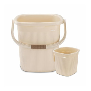 Nayasa Rimmy Plastic Bucket & Mug Set (18L & 1.5L)