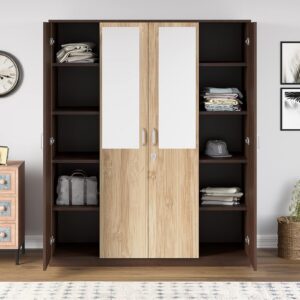 Nilkamal Willy 4 Door Wardrobe With Mirror Rs.18990