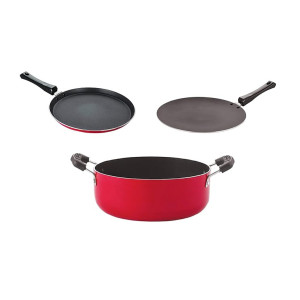 Nirlon Non-Stick Aluminium Cookware Gift Set of 3 Pieces
