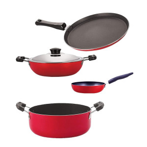 Nirlon Dishwasher Safe Non Stick Gift Cookware Set of 4 Pieces