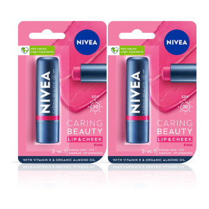 NIVEA Lip Caring Beauty Pink Lip Balm Lip & Cheek Tint SPF 30