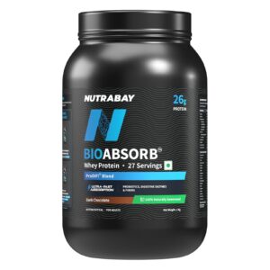 Nutrabay BioAbsorb Whey Protein 1kg Dark Chocolate Deal