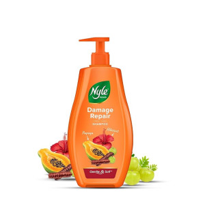 Nyle Naturals Damage Repair Shampoo 1 L with Papaya, Hibiscus, & Shikakai