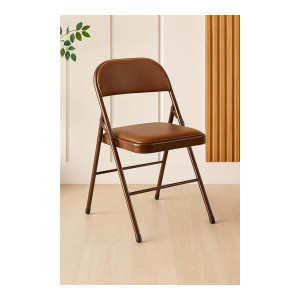 OAK & AURA Premium Foldable Metal Chair with Padded Seat & Back