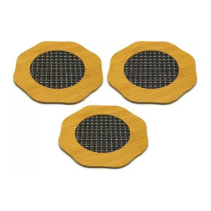 Octagon Shape Natural Bamboo Wooden Coaster (Pack of 3)