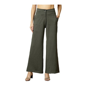 OOMPH! High Waist Flared Trousers for Women