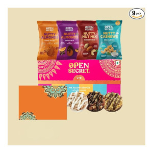 Open Secret Premium Gift Hamper (Combo of 9) | Dry Fruits & Chocolates