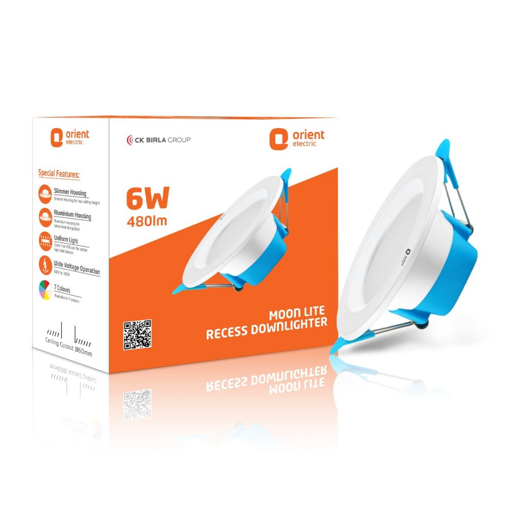 Orient Electric Moonlite 6W LED Downlight Cool White Round