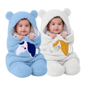 OYO BABY Newborn Baby Blanket Combo Pack – Super Soft Micro Fleece Wrapper/Sleeping Bag