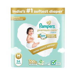 Pampers Premium Care Pant Style Baby Diapers (M, 54 Count)