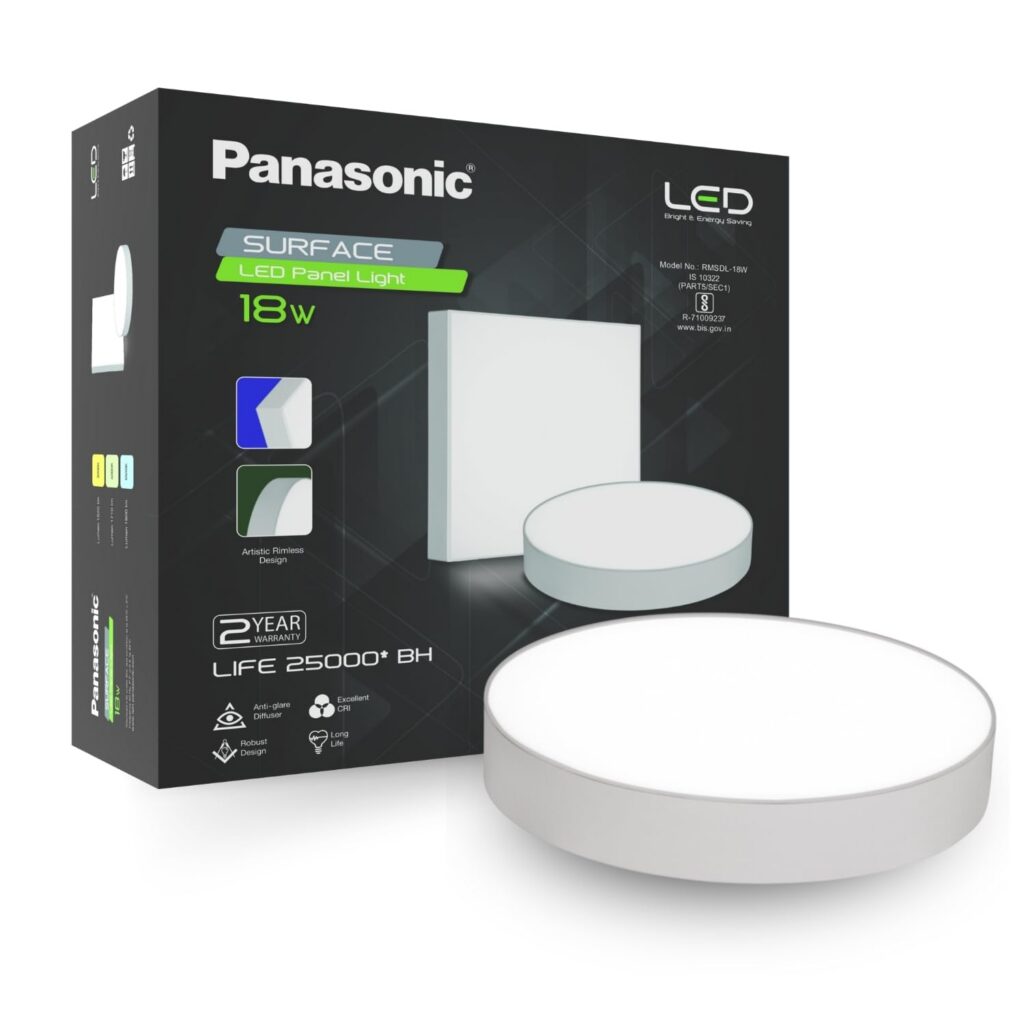 Deal Panasonic 18W LED Rimless Surface Panel Light Round White Rs.436 @ Amazon