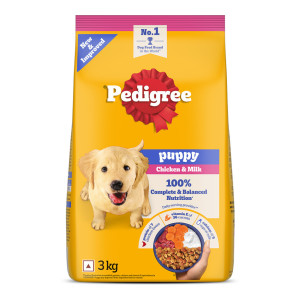 PEDIGREE 100% Nutrition Chicken, Milk 3 kg Dry Young Puppy Food