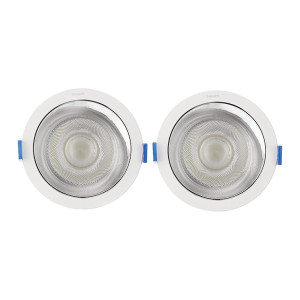 Philips 12 Watt Chrome Reflector LED Ceiling COB Round Spot Light with Focused Beam, Cut Out: 102mm, Cool Day Light