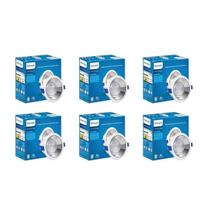 Philips 18 Watt Chrome Reflector LED Ceiling Spot Light (Pack of 6)