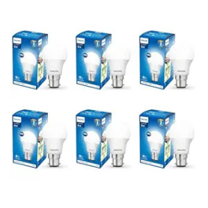 PHILIPS 7W B22 LED Cool Day Light Bulb Pack of 6