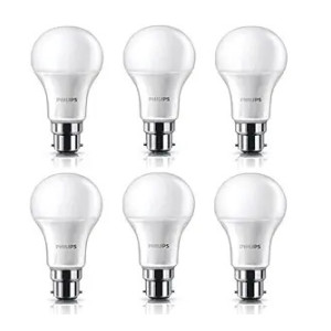 Philips 9-Watts B22 LED Warm White Bulb, Pack of 6