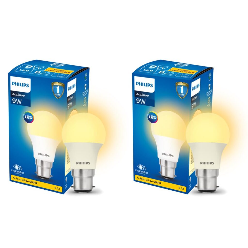 Philips 9W B22 LED Warm White Bulbs 2