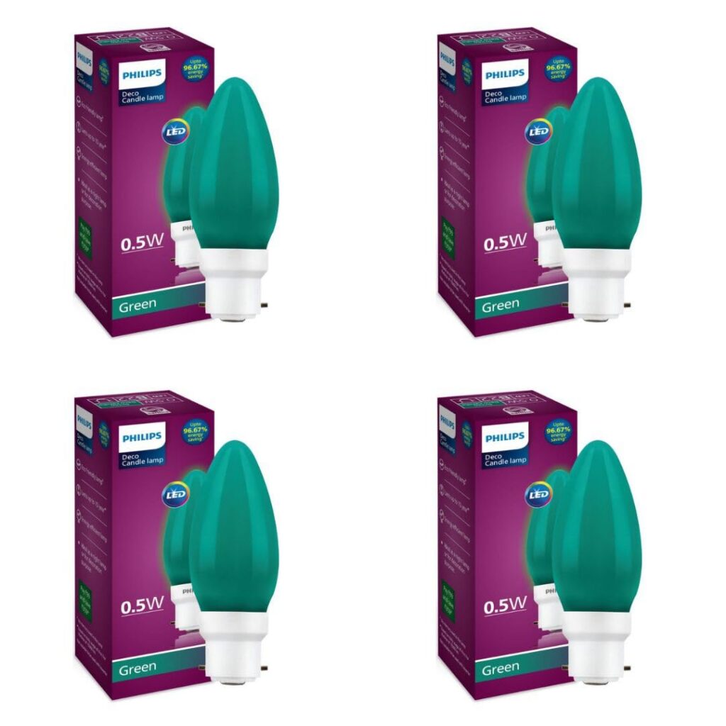 Philips LED Deco Green Candle 4