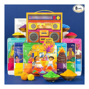 Phool Holi Colour Boombox Party Pack (Herbal & Organic Gulal, 450g)