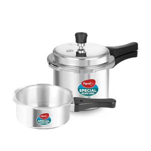 Pigeon by Stovekraft Aluminium Pressure Cooker Combo 2L & 3L Induction Base