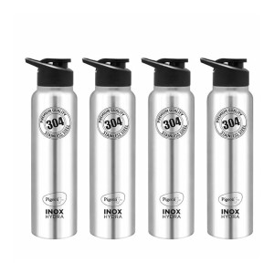 Pigeon by Stovekraft Inox Hydra Stainless Steel Water Bottles 900ml Flipper Cap (Pack of 4)
