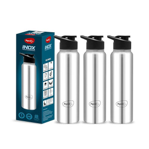 Pigeon by Stovekraft Inox Hydra 900ml Stainless Steel Water Bottle Flipper Cap (Pack of 3)