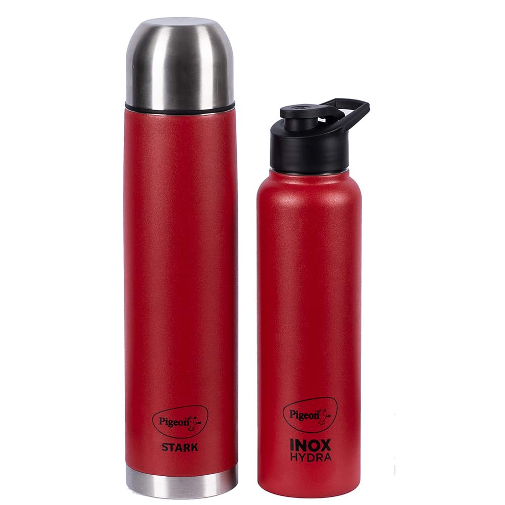 Pigeon Therminox Flask & Bottle Combo (Red) Rs. 595