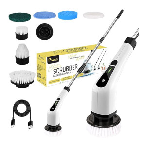 Pivalo 7in1 Cordless Electric Spin Scrubber 400 RPM with 7 Heads
