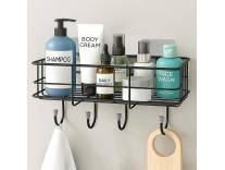 Plantex GI Steel Bathroom Organizer Shelf Self Adhesive Black Rs.271