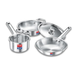 Prestige TRIPLY 4 Pc Cookware Set (Gas & Induction Compatible)