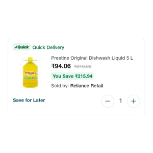 Prestine Original Dishwash Liquid 5 L