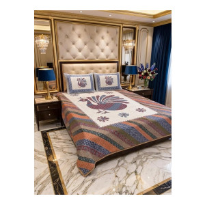 Pure Cotton Jaipuri Premium King Size Bedsheet with 2 Pillow Covers, 280 TC