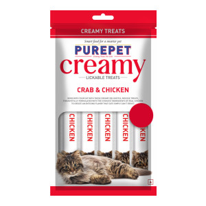 purepet Creamy Lickable Treat Crab and Chicken Cat Treat