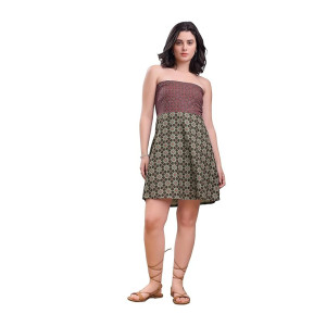 PURVAJA Women’s Off Shoulder Cotton Blend Dress