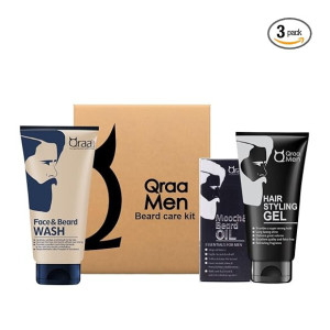 Qraa Beard Care Kit for Men (Set of 3)