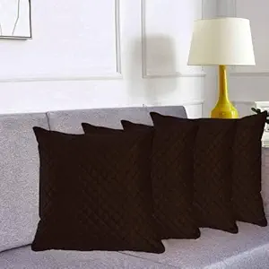 Quilted Velvet Sofa Cushion Covers Set of 4 12×12 Inch for Rs. 180