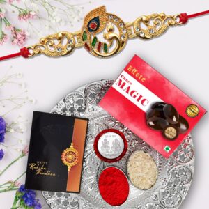 Rakhi Bracelet Chocolate Almonds Pooja Coin Set Deal