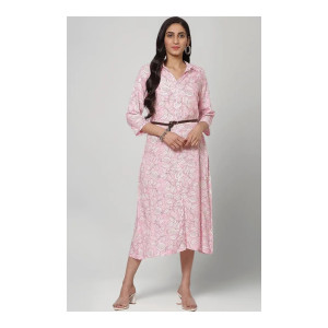 Rangriti Pink Liva A Line Dress