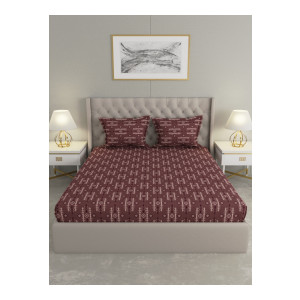 Raymond Home Microfiber Double Flat 110 TC Geometric Bedsheet