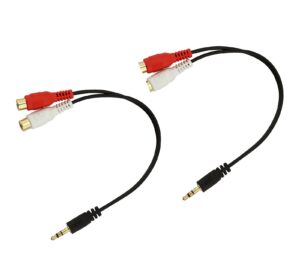RCA 1 Male to 2 Female Y Adapter Splitter Cable 0.6m PACK OF
