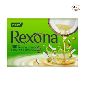 Rexona Coconut and Olive Oil Soap For Silky Smooth Skin (Pack of 4)