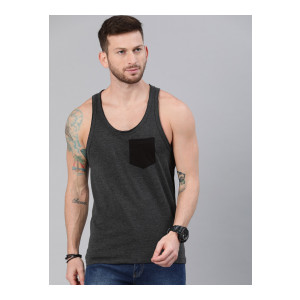 Roadster Men Scoop Neck Cotton T-shirt With Racer Back
