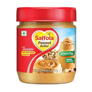 Saffola High Protein Peanut Butter with Jaggery, Crunchy, No Refined Sugar (350 gm)