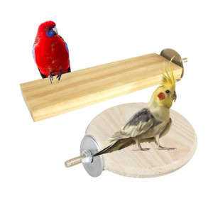 Sage Square Bird Wooden Circle & Stand Platform Combo