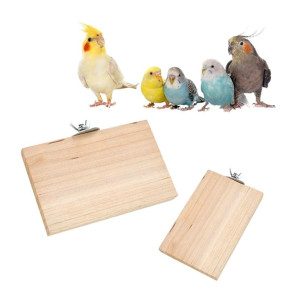 Sage Square Wooden Perch Stand Combo of Two for Birds
