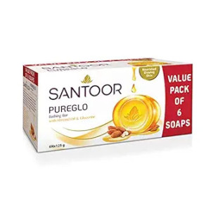 Santoor PureGlo Glycerine Soap with Almond Oil and Glycerine