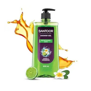 Santoor Refreshing Shower Gel Lemon & Frangipani, 500ml