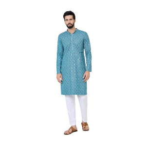 See Designs Men’s Full Sleeve Embroidered Kurta Pyjama Set – Festive Collection