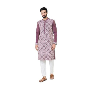 See Designs Men’s Full Sleeve Floral Embroidered Mandarin Kurta with Pyjama – Festive Collection