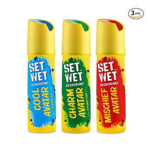 SET WET Deodorant Spray Perfume Cool, Charm & Mischief Avatar for Men